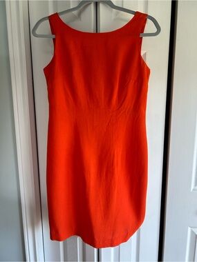 Jessica Howard Bold Orange Sleeveless Midi Sheath Dress